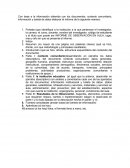 Con base a la información obtenida con los documentos: contexto comunitario, información y boleta de datos elaborar el informe de la siguiente manera