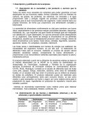 Descripción de la necesidad y del producto o servicio que la satisface