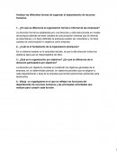 Analizar las diferentes formas de organizar el departamento de recursos humanos