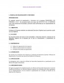 Manuasl de organizacion y funciones panaderia