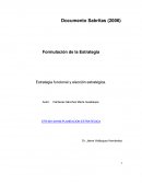 Formulación de la Estrategia Estrategia funcional y elección estratégica.