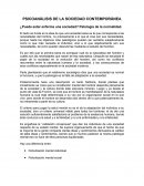 PSICOANÁLISIS DE LA SOCIEDAD CONTEMPORÁNEA