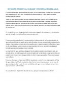 REFLEXIÓN AMBIENTAL: CUIDADO Y PRESERVACIÓN DEL AGUA