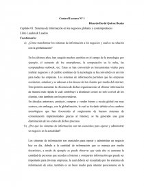 ¿Cómo transformar los sistemas de información a los negocios y cuál es su relación con la globalización?. Página 1