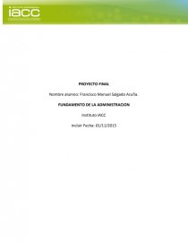 Proyecto final fundamento a la administracion. Página 1