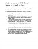 ¿Qué nos espera en 2016? Estos 6 líderes en Davos te lo dicen