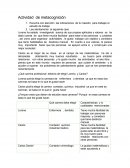 Actividad de metacognición Escucha con atención las indicaciones de tu maestro para trabajar el estudio de trabajo