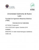 Ciencias de los materiales ACTIVIDAD: Evidencia #1