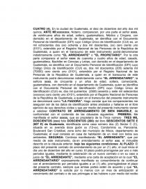 PROYECTO CONTRATO DE ARRENDAMIENTO. Página 1