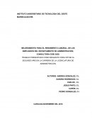MEJORAMIENTO PARA EL RENDIMIENTO LABORAL, DE LOS EMPLEADOS DEL DEPARTAMENTO DE ADMINISTRACION,