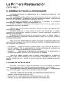 EL SISTEMA POLÍTICO DE LA RESTAURACIÓN.