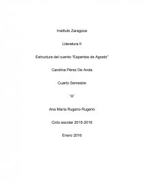 Estructura del cuento “Espantos de Agosto”. Página 1