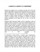 LLAMADO A LA UNIDAD Y AL COMPROMISO