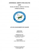 Criminalistica. ACTA DE LEVANTAMIENTO DE CADAVER