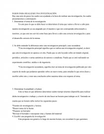 PASOS PARA REALIZAR UNA INVESTIGACIÓN.. Página 1