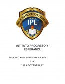 ENSAYO: “HOLA SOY ENRIQUE”