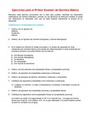 Ejercicios para el Primer Examen de Química Básica