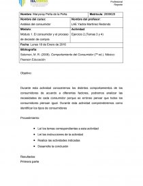 Módulo 1. El consumidor y el proceso de decisión de compra. Página 1