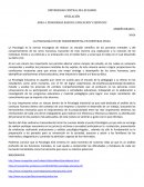 LA PSICOLOGÍA UN EJE TRANSENDENTAL EN NUESTRAS VIDAS