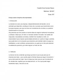 Ensayo sobre el espíritu del emprendedor.. Página 1