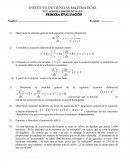 PRIMERA EVALUACIÓN: ECUACIONES DIFERENCIALES