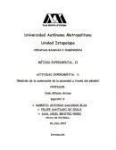 MÉTODO EXPERIMENTAL II ACTIVIDAD EXPERIMENTAL 3: “Medición de la aceleración de la gravedad a través del péndulo”