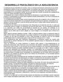 DESARROLLO PSICOLÓGICO EN LA ADOLESCENCIA