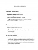 Informe Psicológico . Observación, pruebas proyectivas, entrevista no-estructurada