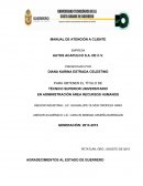 Manual de atención a cliente empresa Autos Acapulco S.A. de C.V.