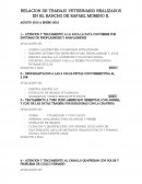 RELACION DE TRABAJO VETERINARIO REALIZADOS EN EL RANCHO DE RAFAEL MORENO R.