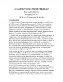 Calidad versus productividad