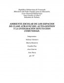 Ambiente escolar de los espacios de clase