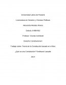 Teoría de la Constitución basado en el libro ¿Qué es una Constitución? Ferdinand Lassalle