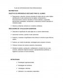 Plan de intervención psicopedagogica