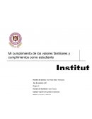Mi cumplimiento de los valores familiares y cumplimientos como estudiante