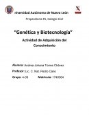 “Genética y Biotecnología” Actividad de Adquisición del Conocimiento