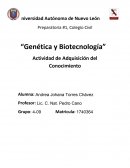 Genética y biotecnología. Actividad de adquisición del conocimiento