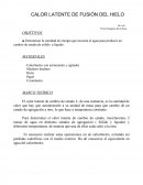 CALOR LATENTE DE FUSIÓN DEL HIELO. MARCO TEÓRICO