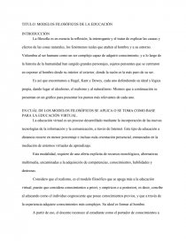 MODELOS FILOSÓFICOS DE LA EDUCACIÓN.. Página 1