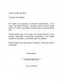 Ejemplo Carta De Recomendación.