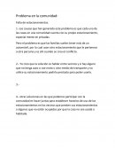 Problemas en la comunidad