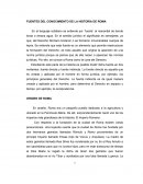 FUENTES DEL CONOCIMIENTO DE LA HISTORIA DE ROMA.