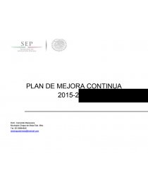 PLAN DE MEJORA CONTINUA. Participantes, control de revisiones y aprobación del PMC. Página 1