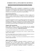 INTRODUCCIÓN AL PENSAMIENTO CIENTÍFICO Reseña de la Evolución del Pensamiento Científico y Filosófico