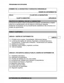 DISEÑO DE EXPERIMENTOS. OBJETIVOS GENERALES DE LA ASIGNATURA