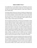 ENSAYO SOBRE “ÉTICA ”