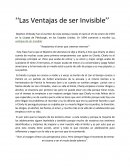 Ensayo de ‘‘Las Ventajas de ser Invisible’’