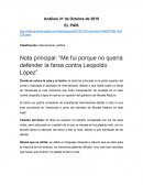 Nota principal: “Me fui porque no quería defender la farsa contra Leopoldo López”