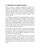 LA TERAPEUTICA FARMACOLOGICA