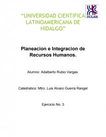 Planeacion e Integracion de Recursos Humanos.. Página 1